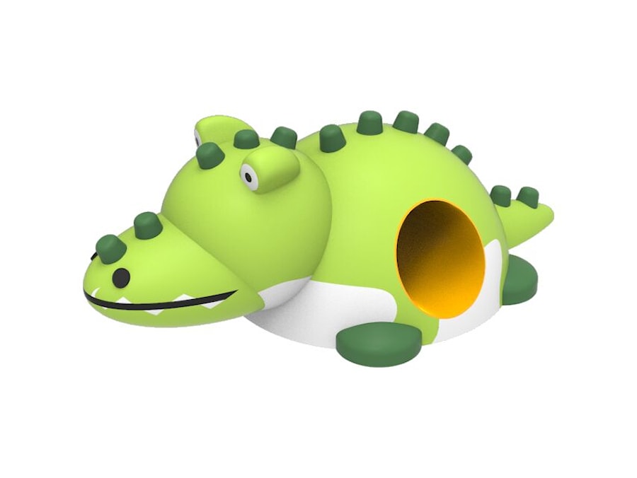 3D gummifigur, krokodillen med tunnel