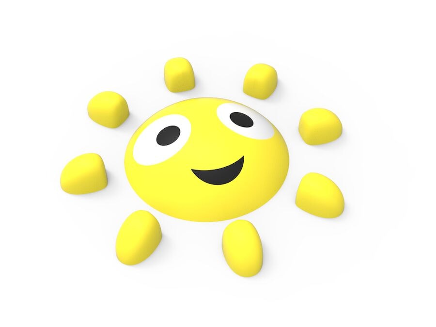 3D gummifigur, solen