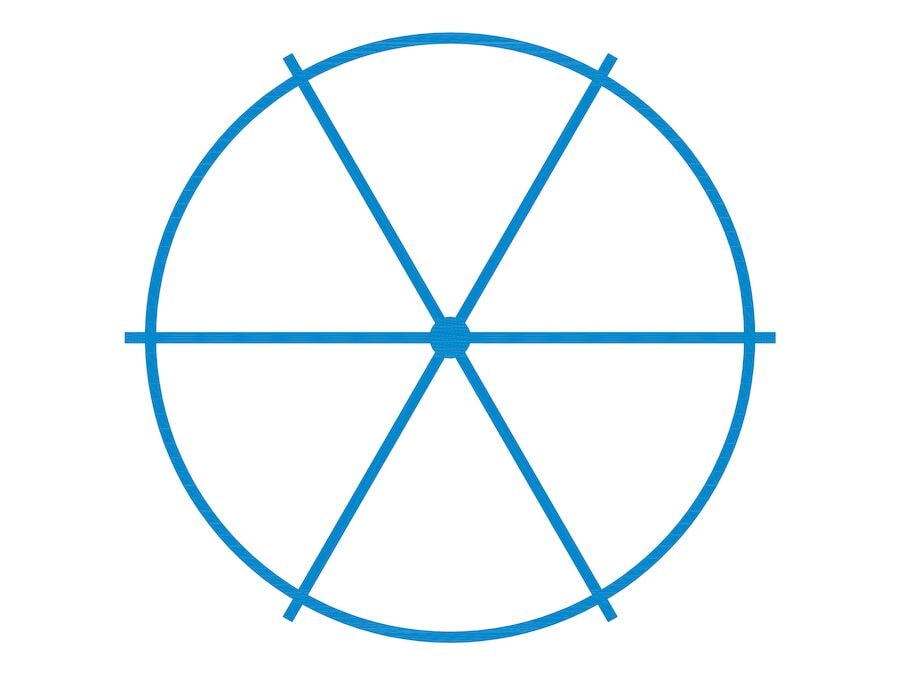 Cirkel Ø 300 cm Asfaltsmålning Blå