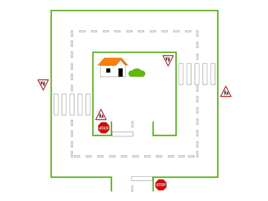 Cykelbana Asfaltsmålning 6 x 6 meter