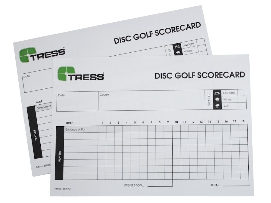 Scorekort til frisbeegolf